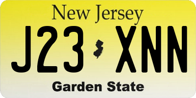 NJ license plate J23XNN