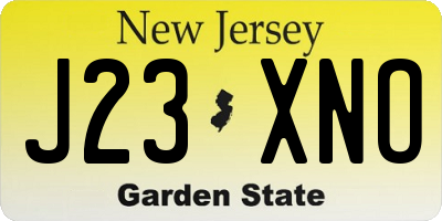 NJ license plate J23XNO