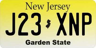 NJ license plate J23XNP