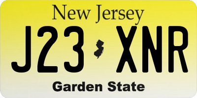 NJ license plate J23XNR