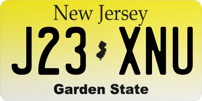NJ license plate J23XNU