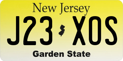 NJ license plate J23XOS