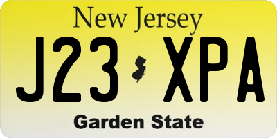 NJ license plate J23XPA