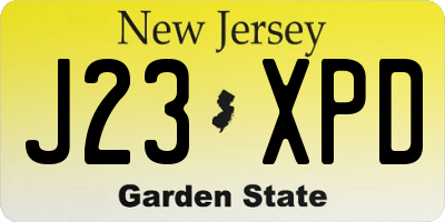 NJ license plate J23XPD