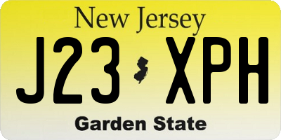 NJ license plate J23XPH