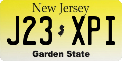 NJ license plate J23XPI