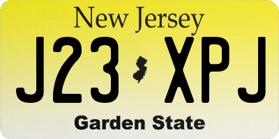 NJ license plate J23XPJ