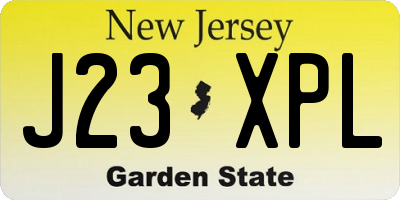 NJ license plate J23XPL