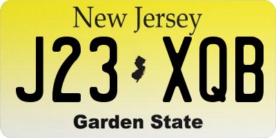 NJ license plate J23XQB