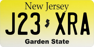 NJ license plate J23XRA