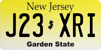 NJ license plate J23XRI