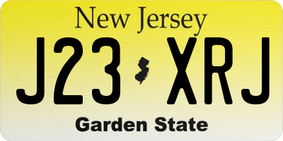 NJ license plate J23XRJ