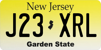 NJ license plate J23XRL
