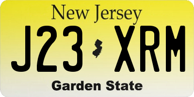 NJ license plate J23XRM