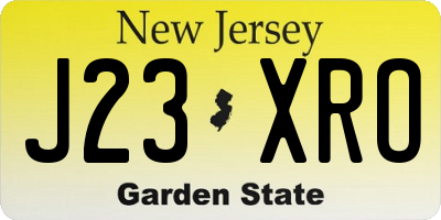 NJ license plate J23XRO