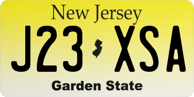 NJ license plate J23XSA