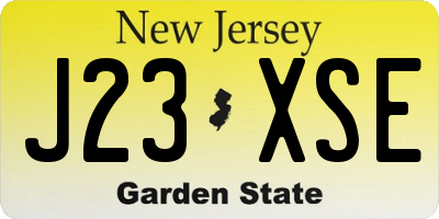 NJ license plate J23XSE