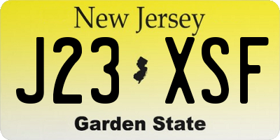 NJ license plate J23XSF