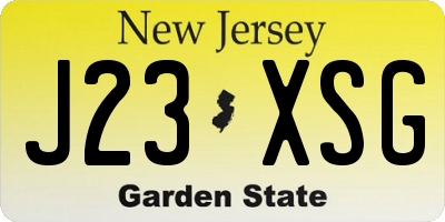 NJ license plate J23XSG