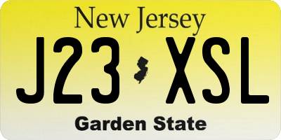 NJ license plate J23XSL