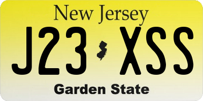 NJ license plate J23XSS