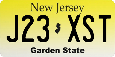 NJ license plate J23XST