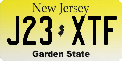 NJ license plate J23XTF