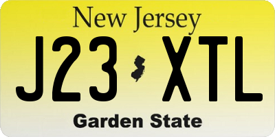 NJ license plate J23XTL