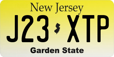 NJ license plate J23XTP