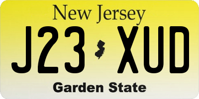 NJ license plate J23XUD