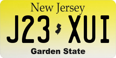 NJ license plate J23XUI