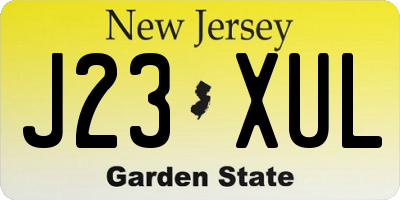 NJ license plate J23XUL