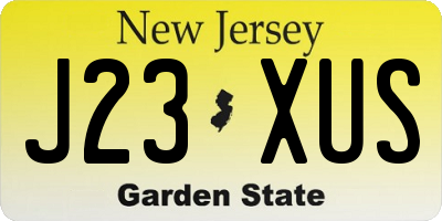 NJ license plate J23XUS