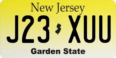 NJ license plate J23XUU