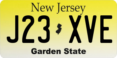 NJ license plate J23XVE