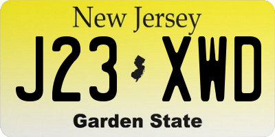 NJ license plate J23XWD