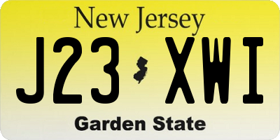 NJ license plate J23XWI