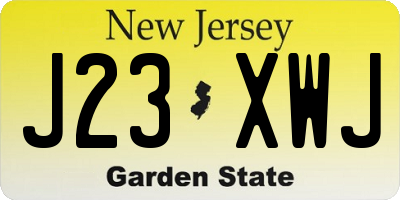 NJ license plate J23XWJ