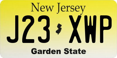 NJ license plate J23XWP