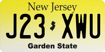 NJ license plate J23XWU