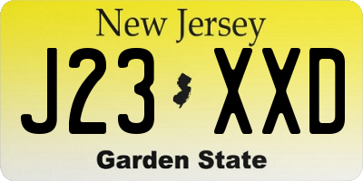 NJ license plate J23XXD
