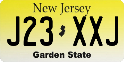 NJ license plate J23XXJ