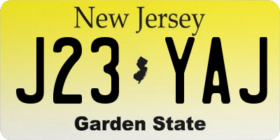 NJ license plate J23YAJ