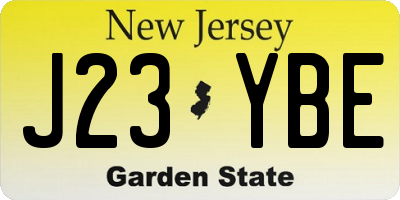NJ license plate J23YBE