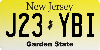 NJ license plate J23YBI