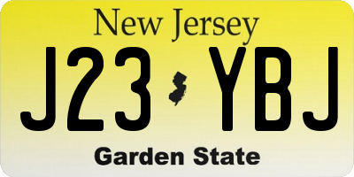 NJ license plate J23YBJ