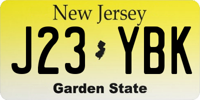 NJ license plate J23YBK