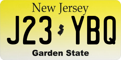 NJ license plate J23YBQ
