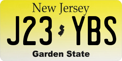 NJ license plate J23YBS