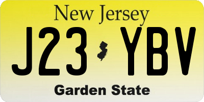 NJ license plate J23YBV